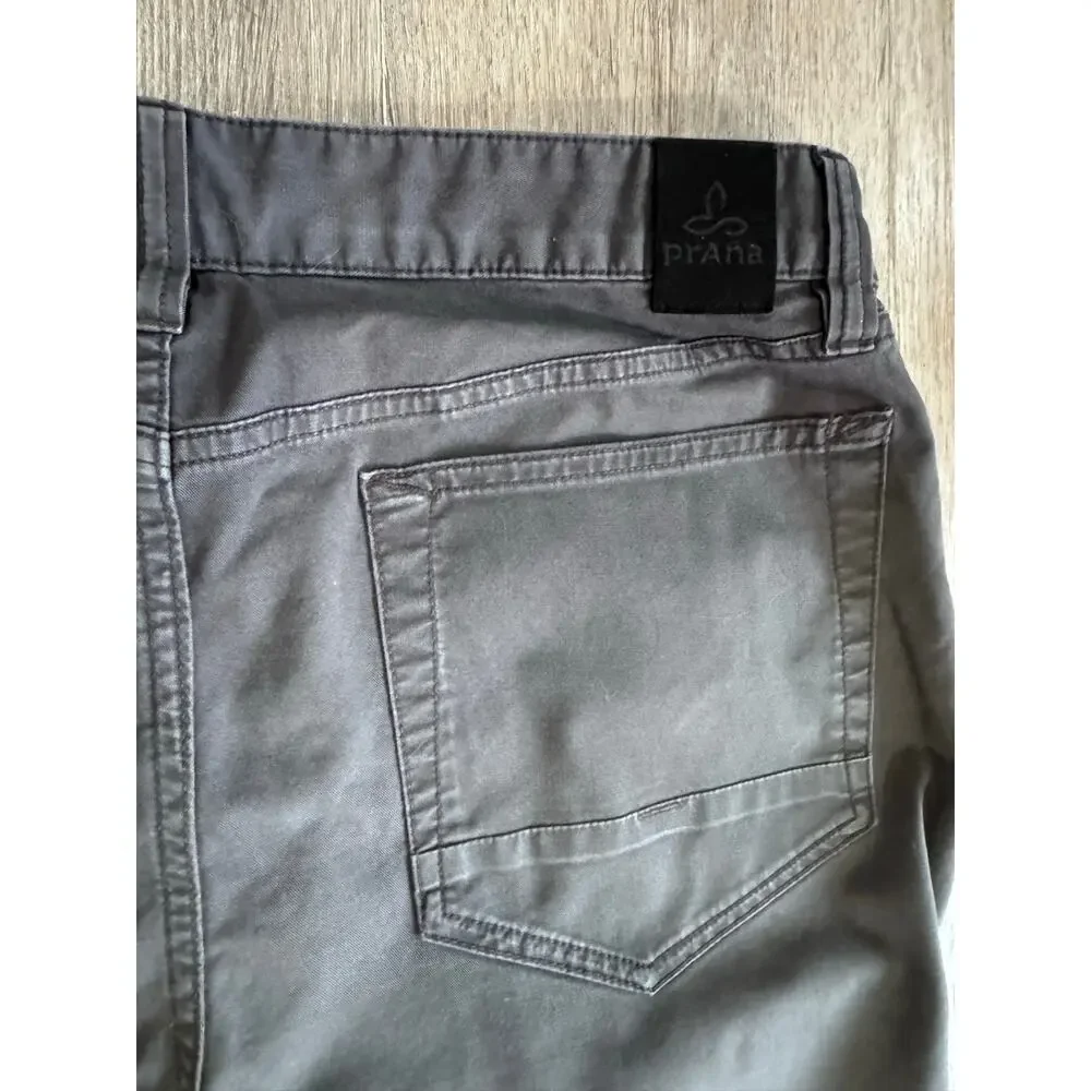 prAna Men’s 32 Charcoal Gray Stretch 5 Pocket Pants Hiking Outdoor